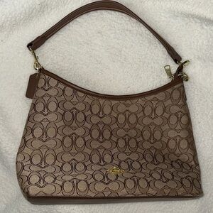 Coach Shoulder Bag in Brown and Taupe